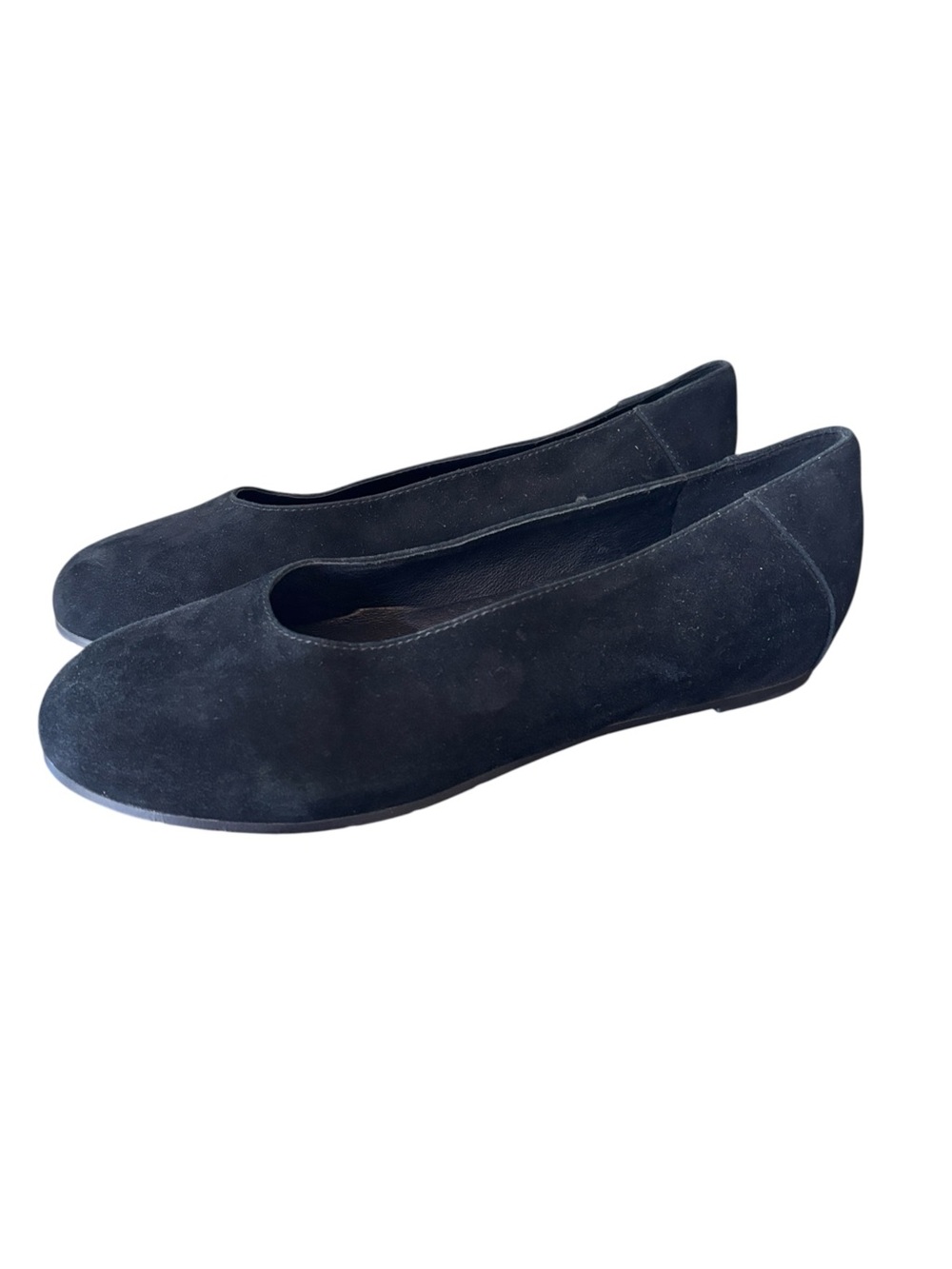 Eileen Fisher Una 2 Flat Slip On Hidden Wedge Black Suede Size 7 NWOT